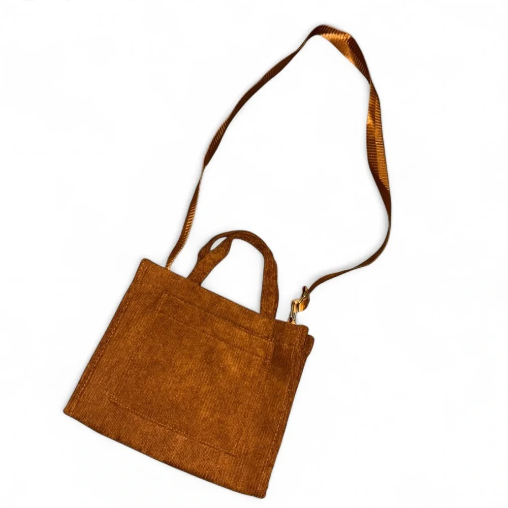 Brown Corduroy Crossbody Handbag - Picture 4 of 12